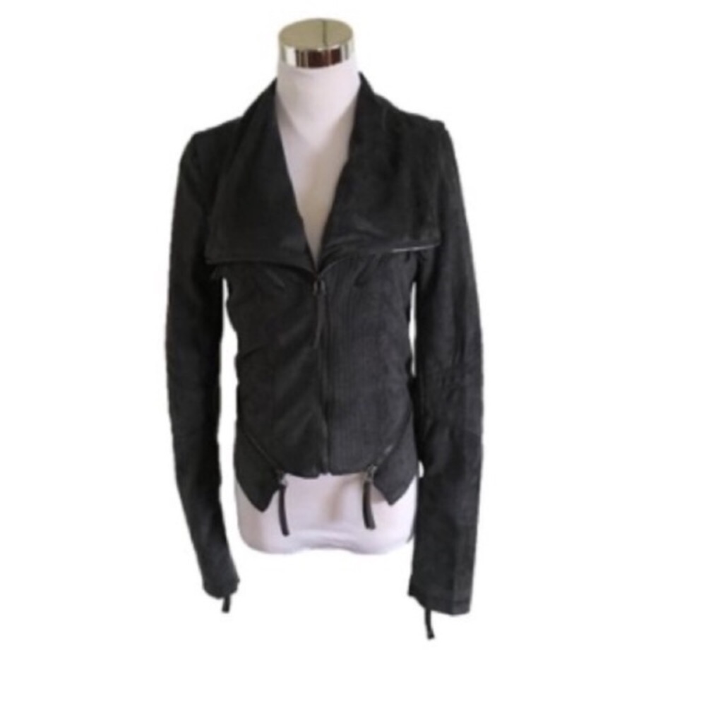 NWT Solemio L.A. Grey Faux Suede Jacket